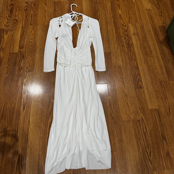 Isabel Marant White Bride Viscose Jadessi long sleeve Midi Dress sz FR 34 (US 2) - Picture 10 of 13